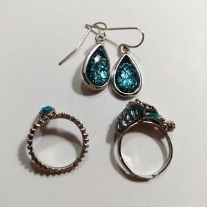 5/$20 - Blue Earrings and Rings